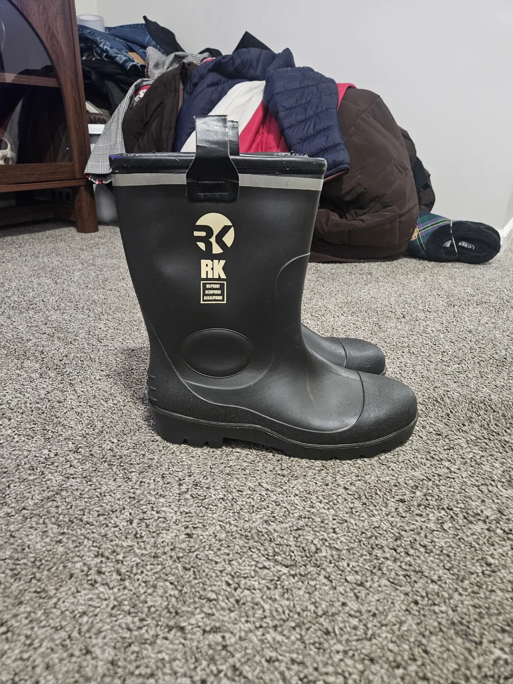 RK Oilproof Acidproof Alkaliproof Waterproof Insulated Work Boots Men's Size 10